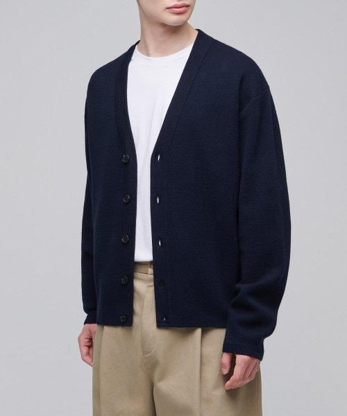 미니멀 세미 크롭 가디건 [네이비]