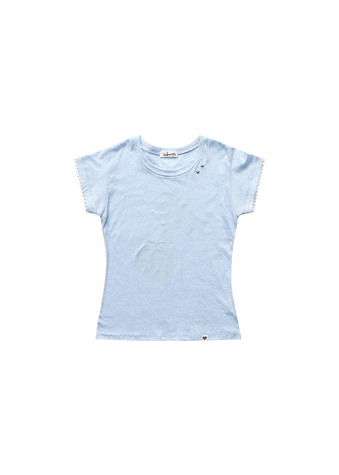 WINGED BERRY NOTE LAYERED T-SHIRT SKY BLUE