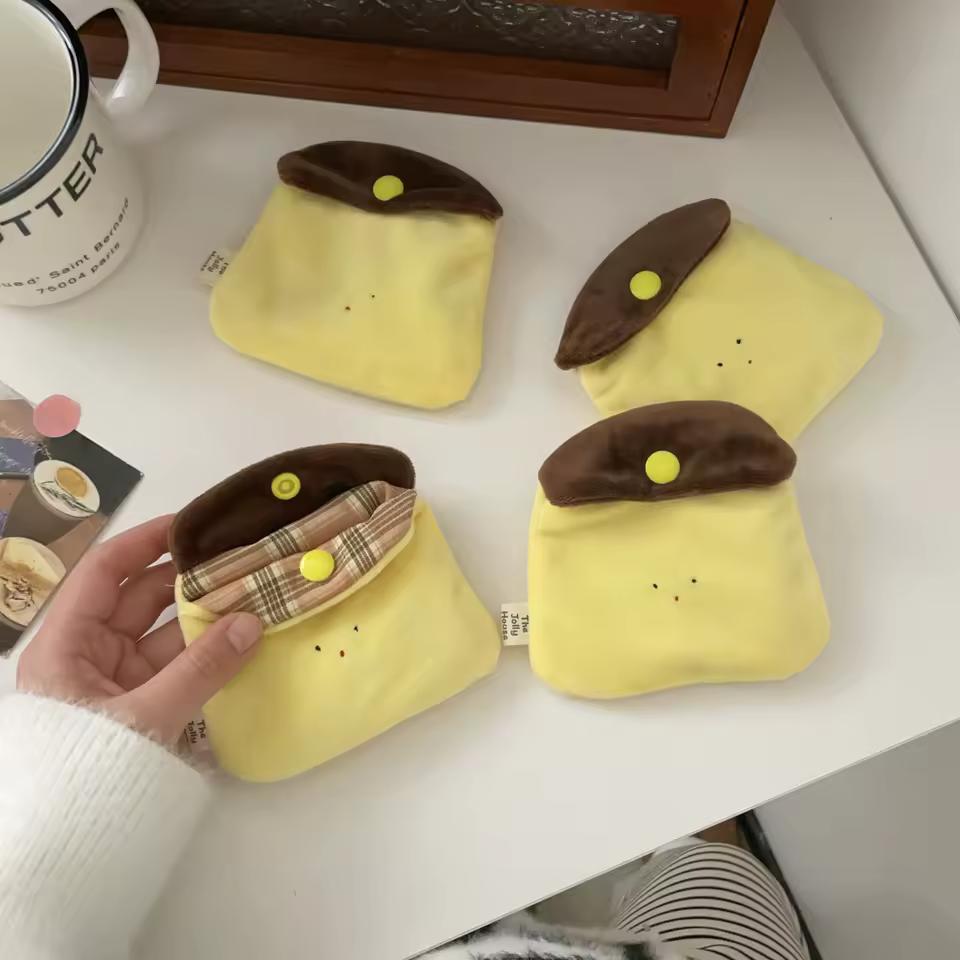 1PCS 미니 크리 에이 티브 캐러멜 푸딩 동전 지갑 미니 이어폰 가방 봉제 만화 저장 가방 미니 지갑 소녀 선물