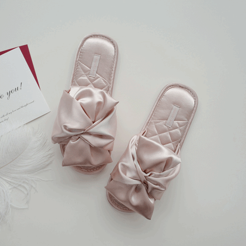 실크 리본 홈 슬리퍼 실내화 (3color)