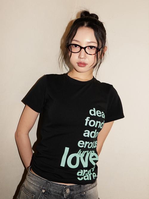 LETTERING T-SHIRT, BLACK