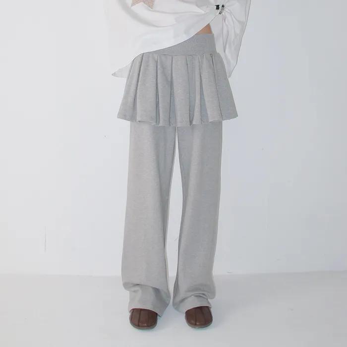 PEPLUM RUFFLE PANTSKIRT MELANGE GREY