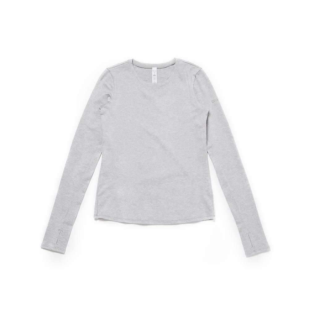 알로요가 Alosoft Finesse Long Sleeve (W3442R)_ATHLETIC HEATHER GREY