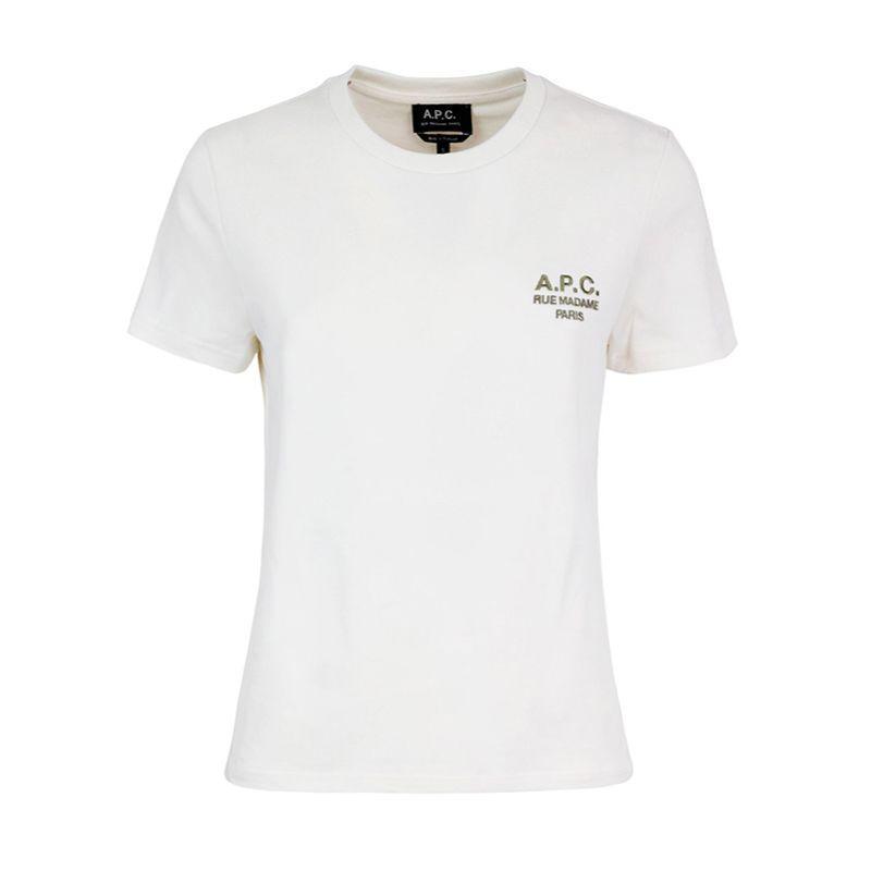 APC 아페쎄 반팔 티셔츠 루마담 로고 여성 CHALK COEZC F26848 AAG