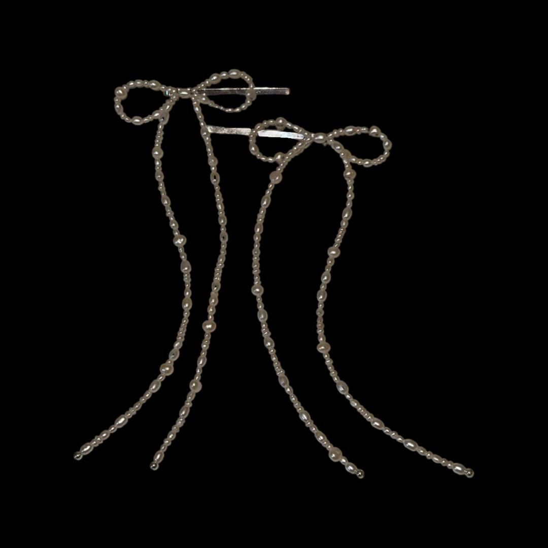 Pearl Bow Hair Pins