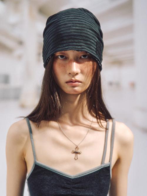 VENICE DAMAGED KNIT BEANIE_BLACK