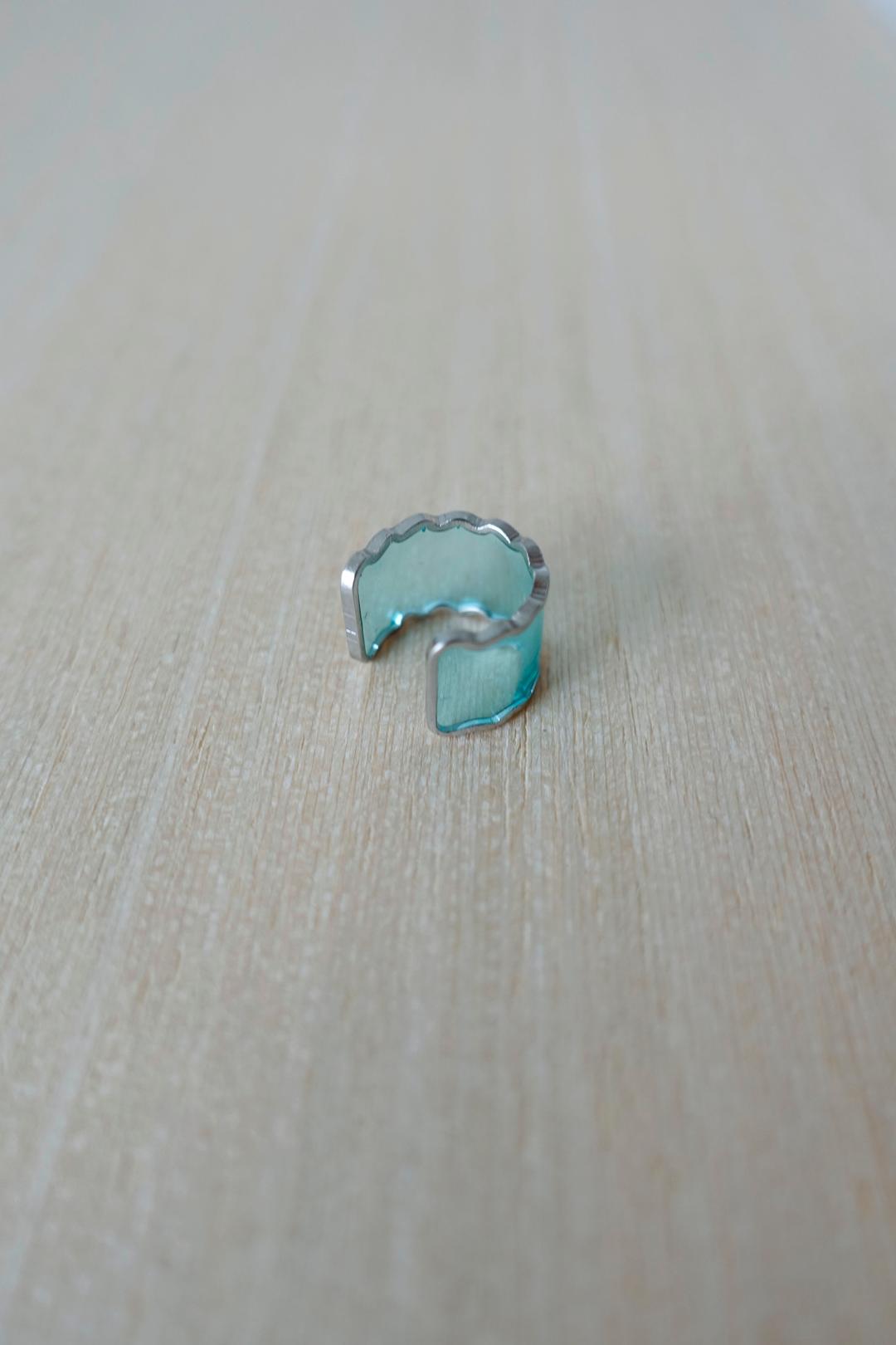 clear blue ear cuff