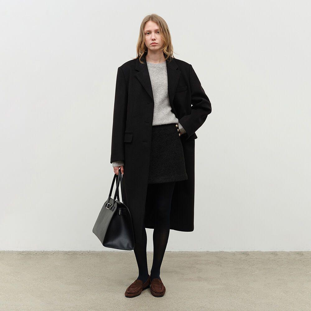 ESSENTIAL CASHMERE SINGLE COAT BLACK_UDCO4D222BK