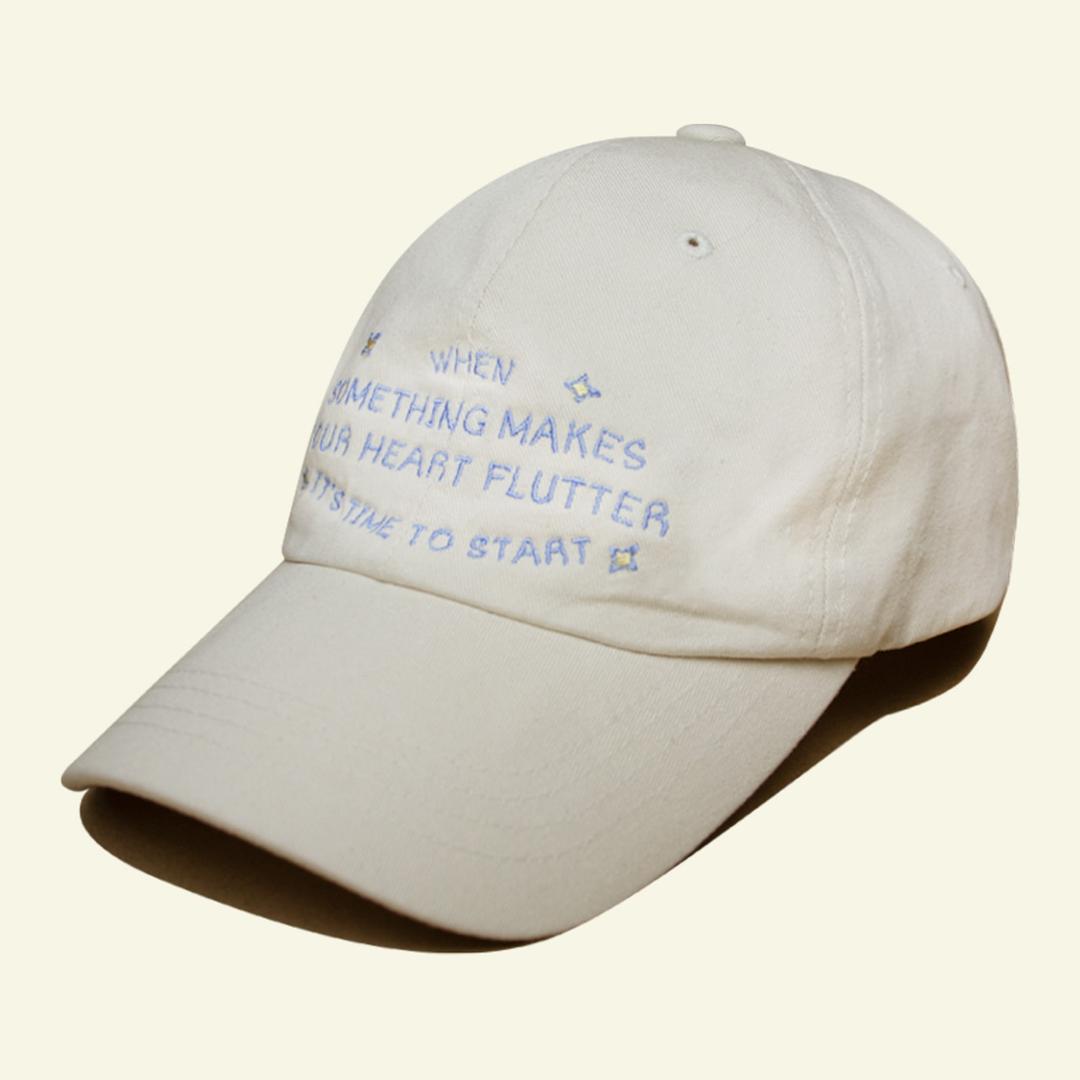 Heart Flutter Ball Cap-Cream