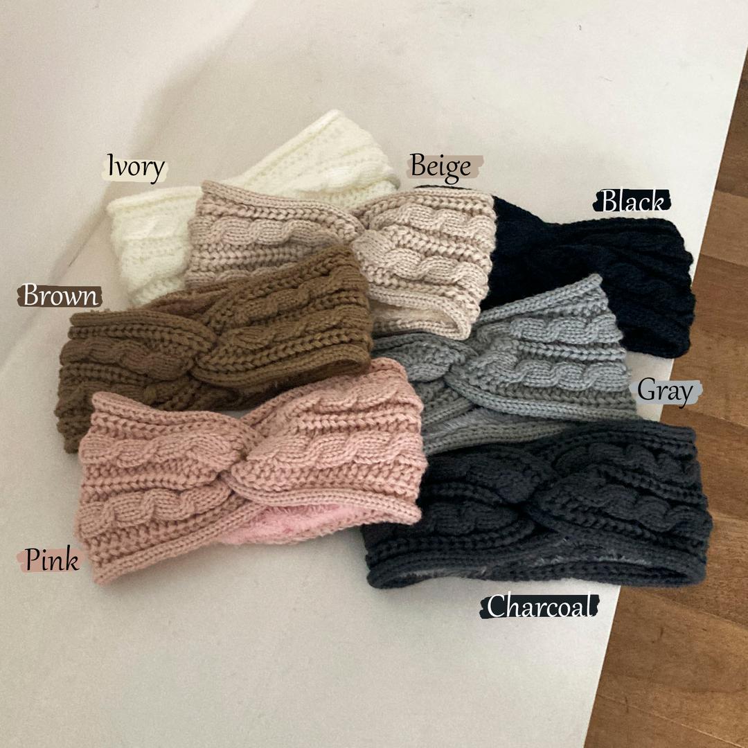 블루씨티 [🤍인기/추천🤍] 클래식 꽈배기 니트 와이드 반다나 헤어밴드 7color