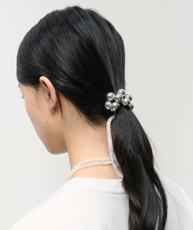 Beaded Strap Hairband [Silver]