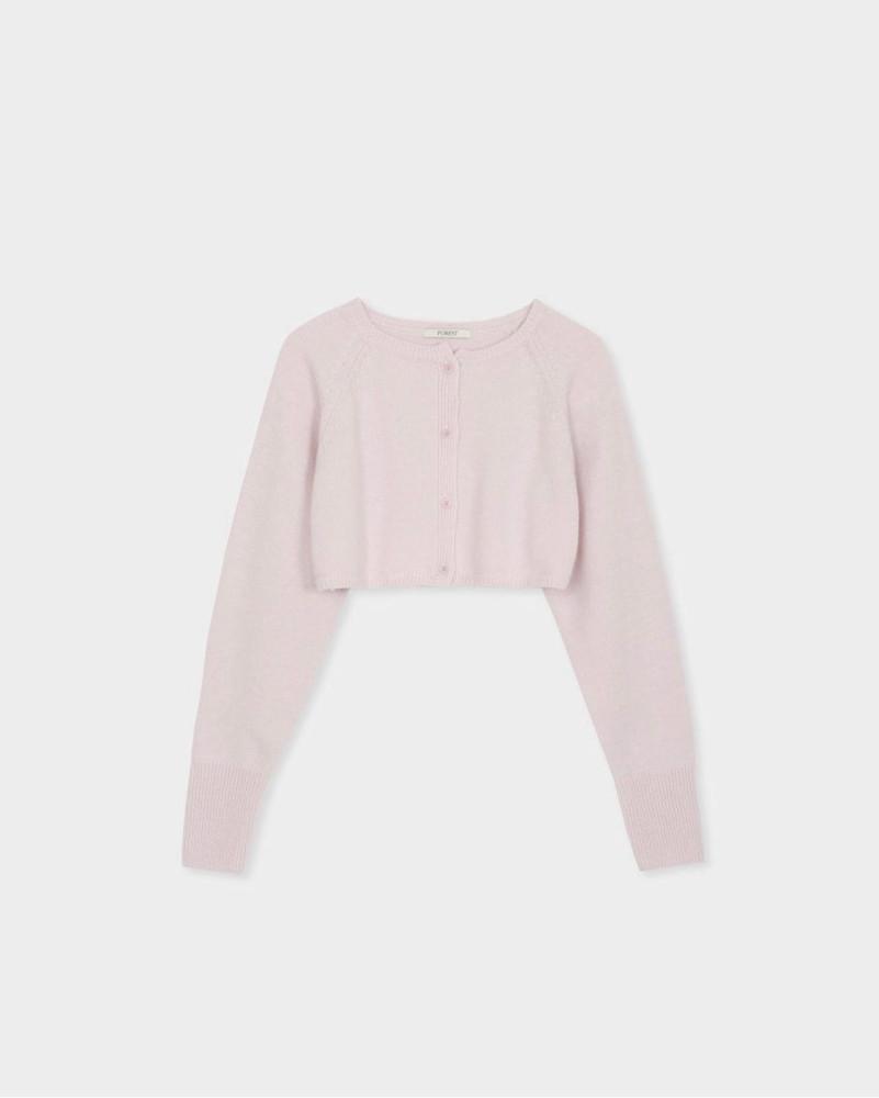 forest 포레스트 슈슈 가디건 캐시 울 긴팔 라운드 크롭 니트 cd