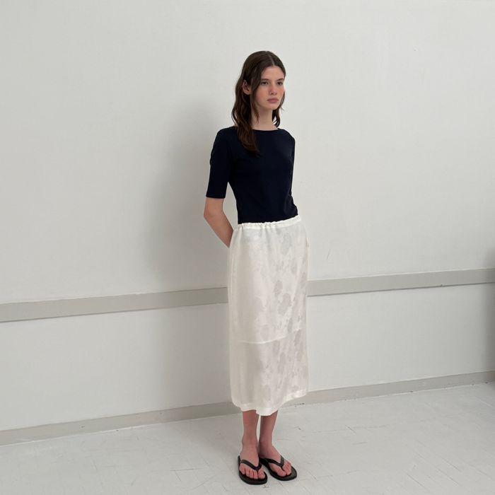 [3rd] Jacquard Satin Skirt_White