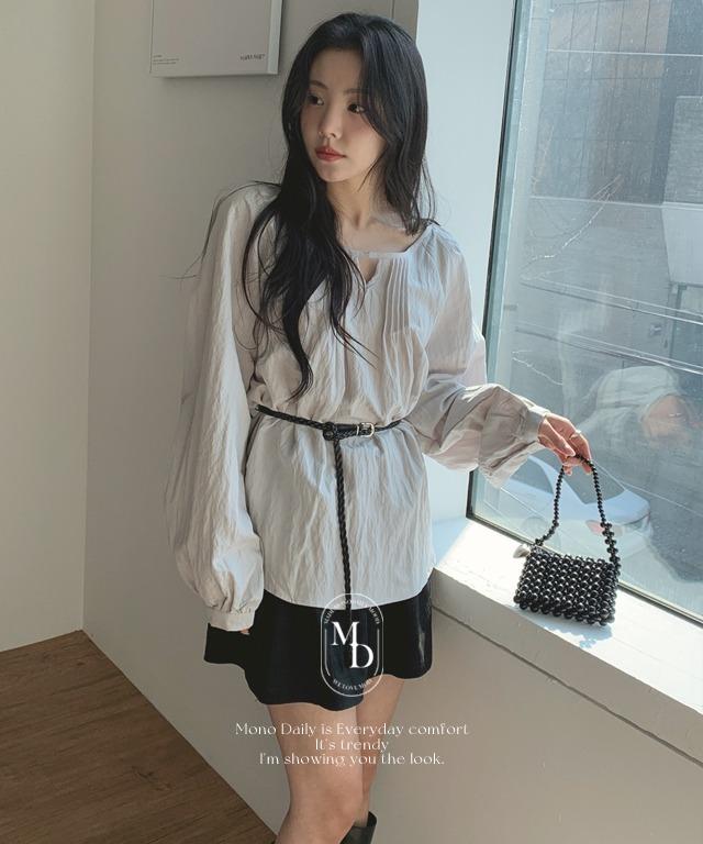 모노데일리 best) 비오 코튼 블라우스 (벨트set)