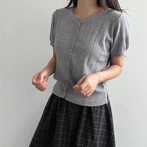 [기획특가] 하트단추 반팔 니트 가디건