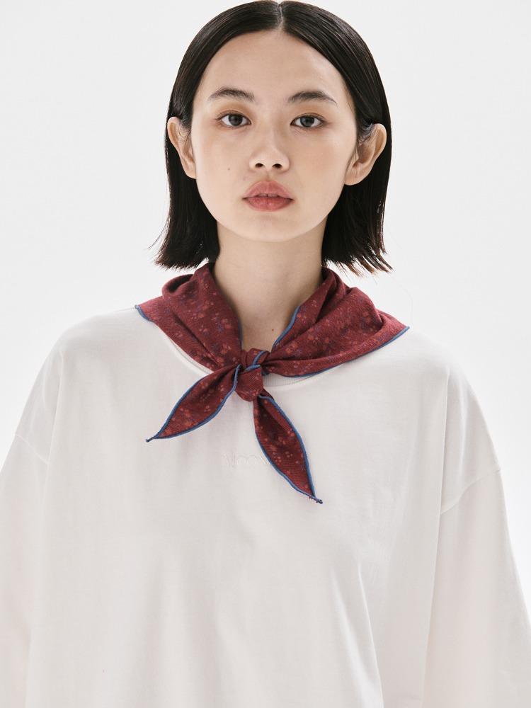 Let flower scarf_Wine