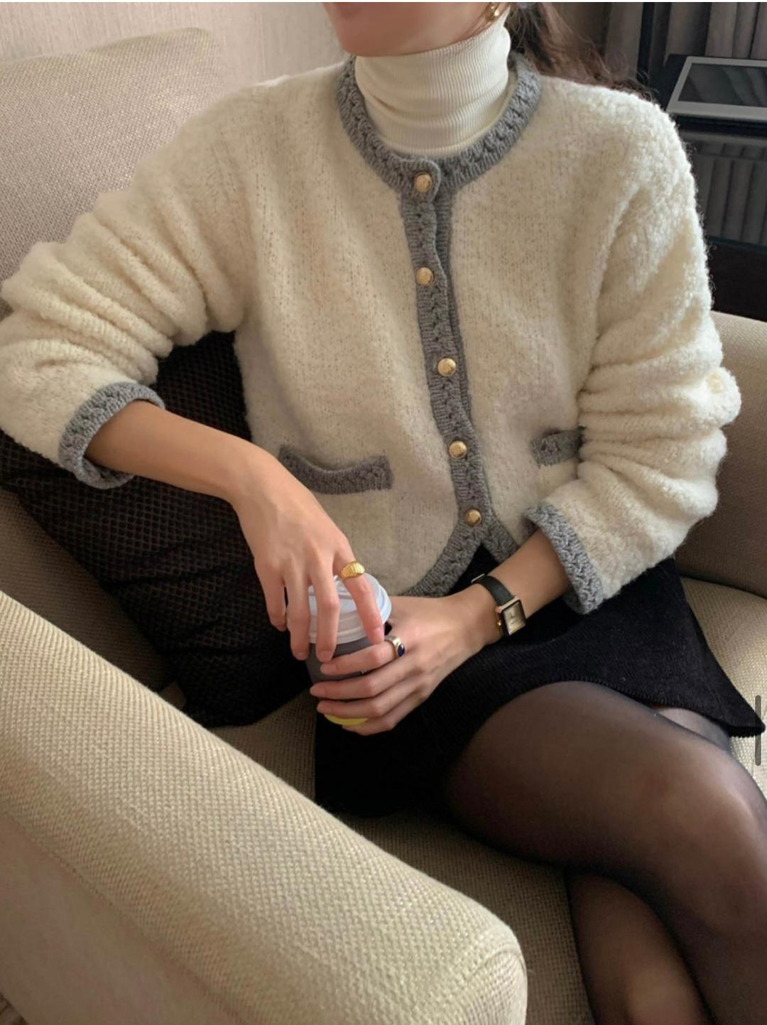 [당일] 슬로우비 메이비 울 니트 가디건 2color 오끄망