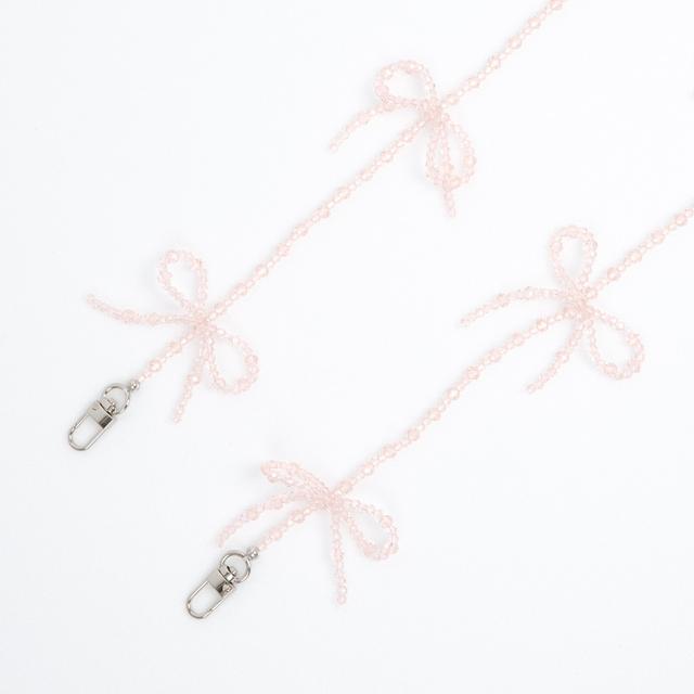 6 RIBBON BEADS CROSS BODY STRAP