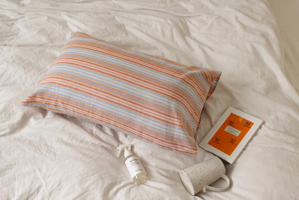 순면100% 레이어스트라이프 자루형 베개커버