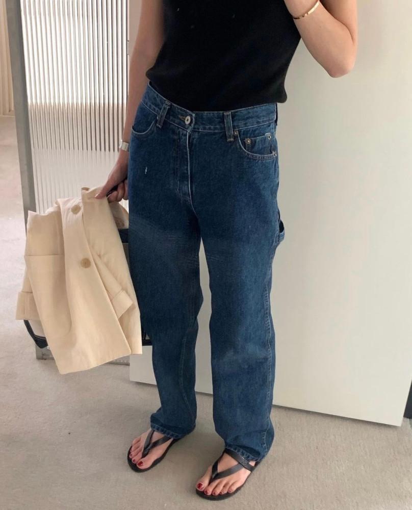 S,M 당일 / BR 브런치 벤 카펜터 데님 팬츠 가이하라 코튼 일자 진청 청바지