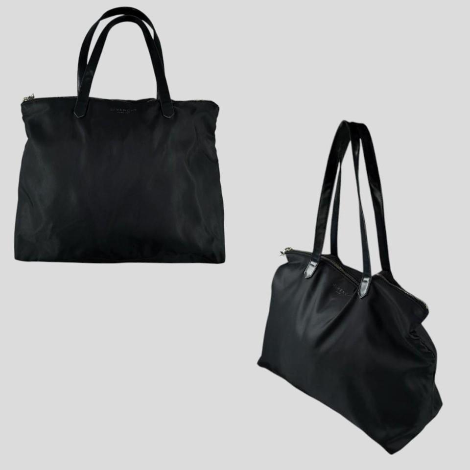 GIVENCY 지방시 퍼퓸 블랙 스펠아웃 로고 나일론블렌드 핸드백 토트백 가방