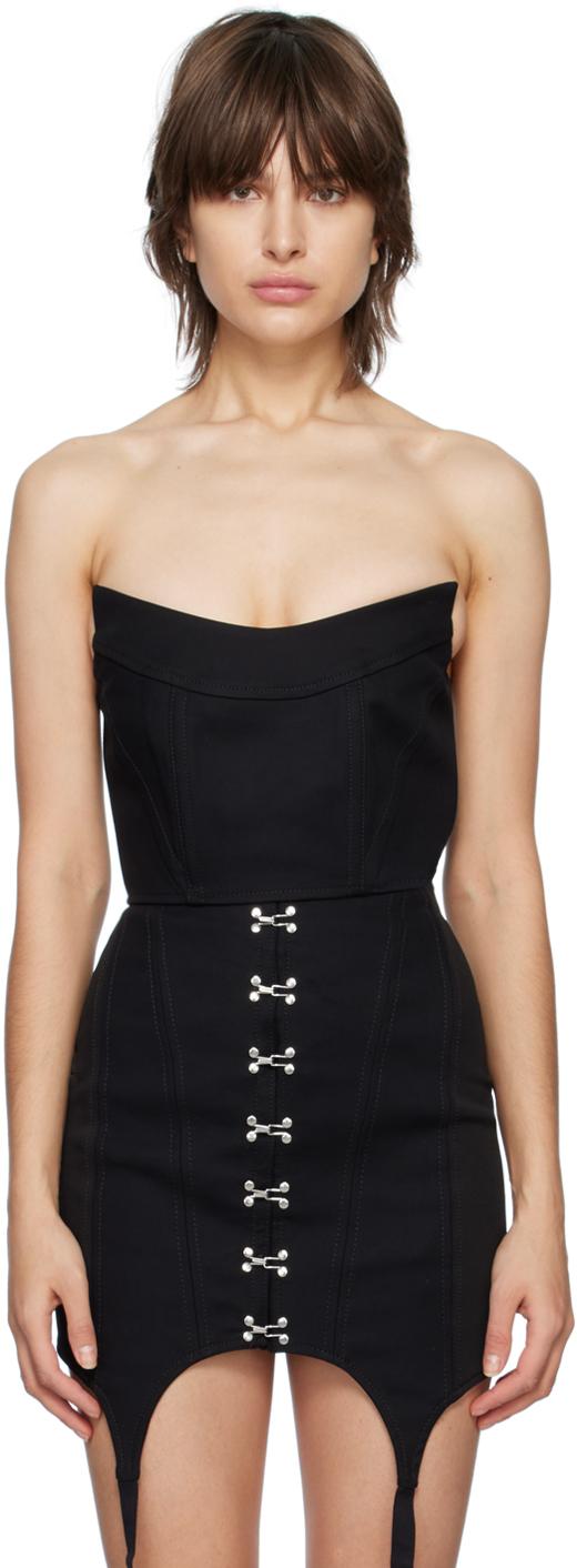 블랙 컨벡스 뷔스티에