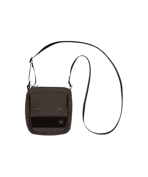 TCM check nylon cross bag (brown)