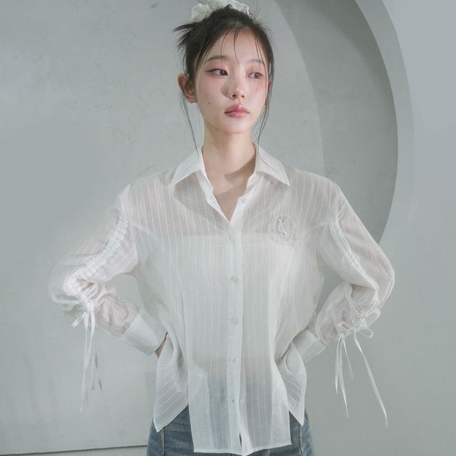 Citrus Shirring Point Shirt WHITE