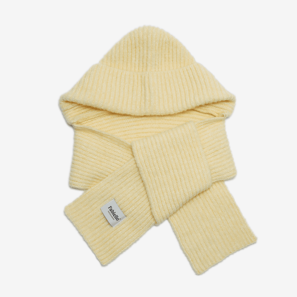 Fluffy hood muffler (lemon)