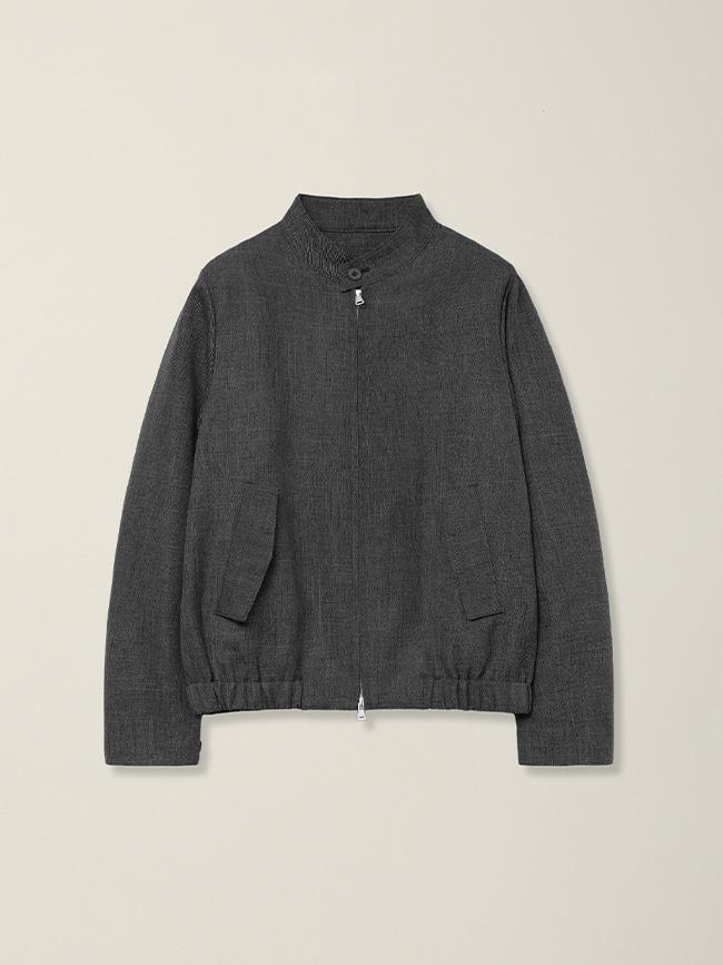 ÉÉ_ STAND COLLAR BLOUSON [CHARCOAL]