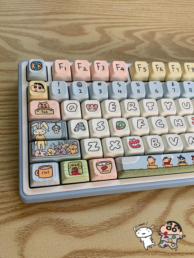 짱구 키보드 키캡 귀여운 파스텔색 신짱캐릭터