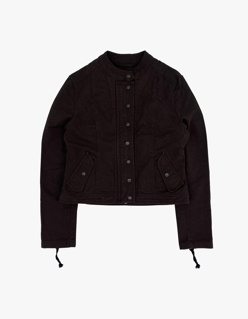 Washed Biker Jacket - Brown