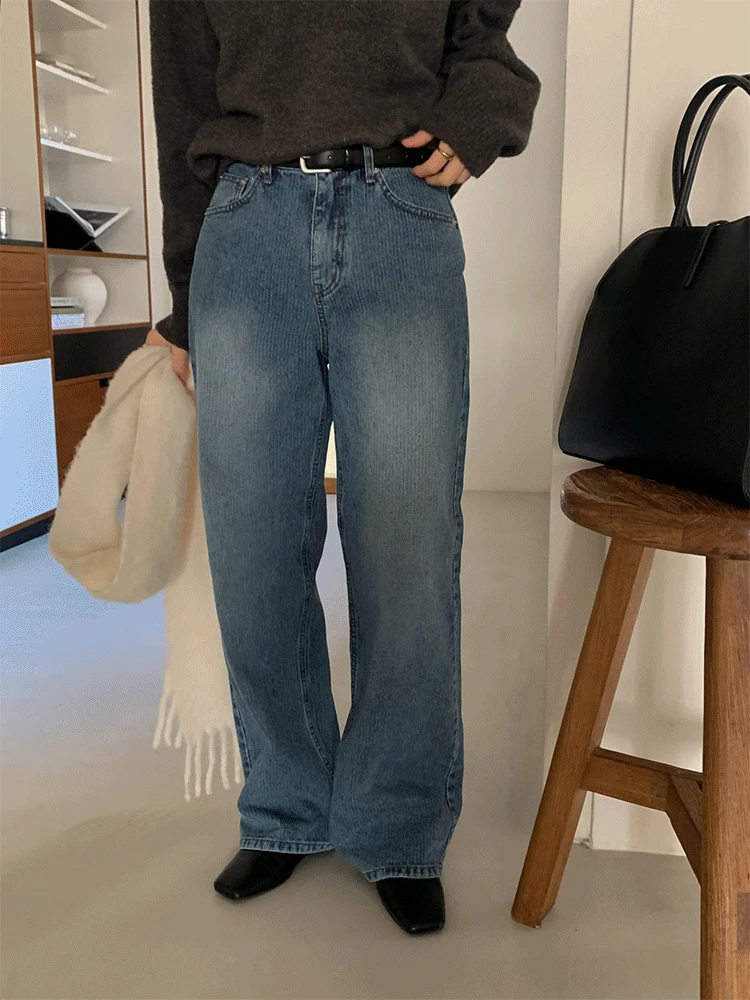 브리크 스트라이프 데님 팬츠(중청)