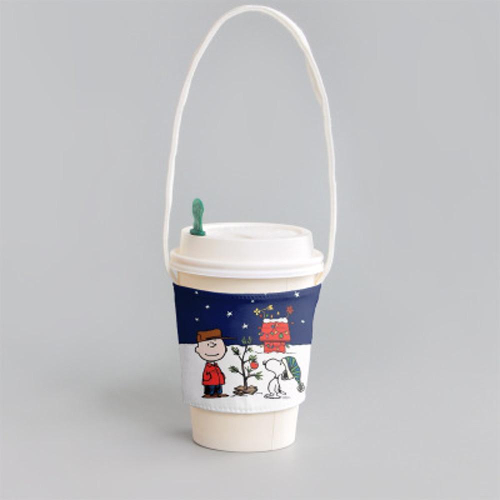 스누피 테이크아웃 컵홀더 텀블러홀더 슬리브