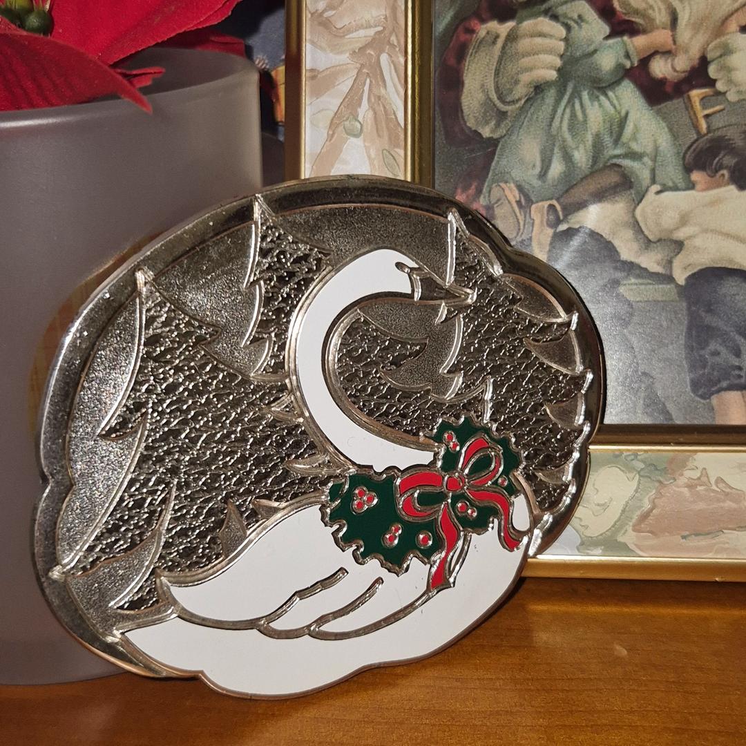 87s 실버 플레이트 크리스마스 티 코스터