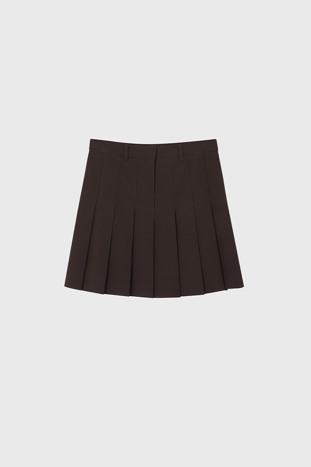 PLEATS SKIRT (BROWN)