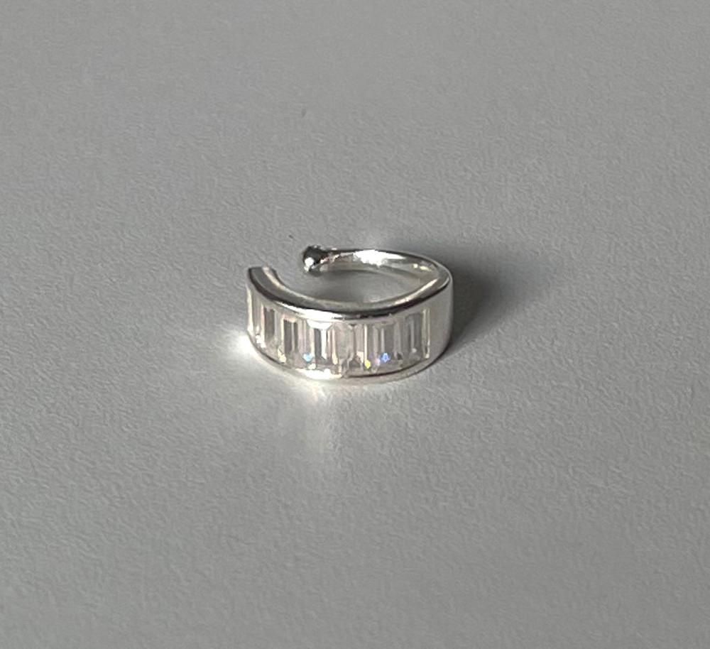 nudea - 누데아 영롱 반짝이 큐빅 이어커프 실버 귀찌 silver925