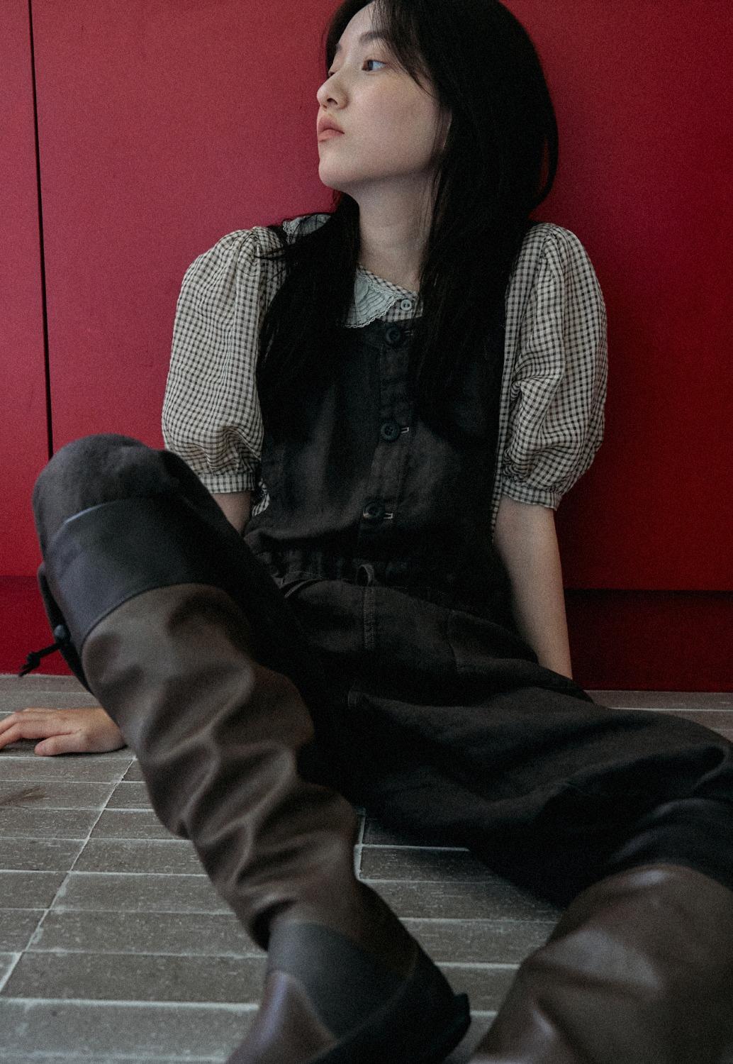 Via Owen button overalls (Brown)