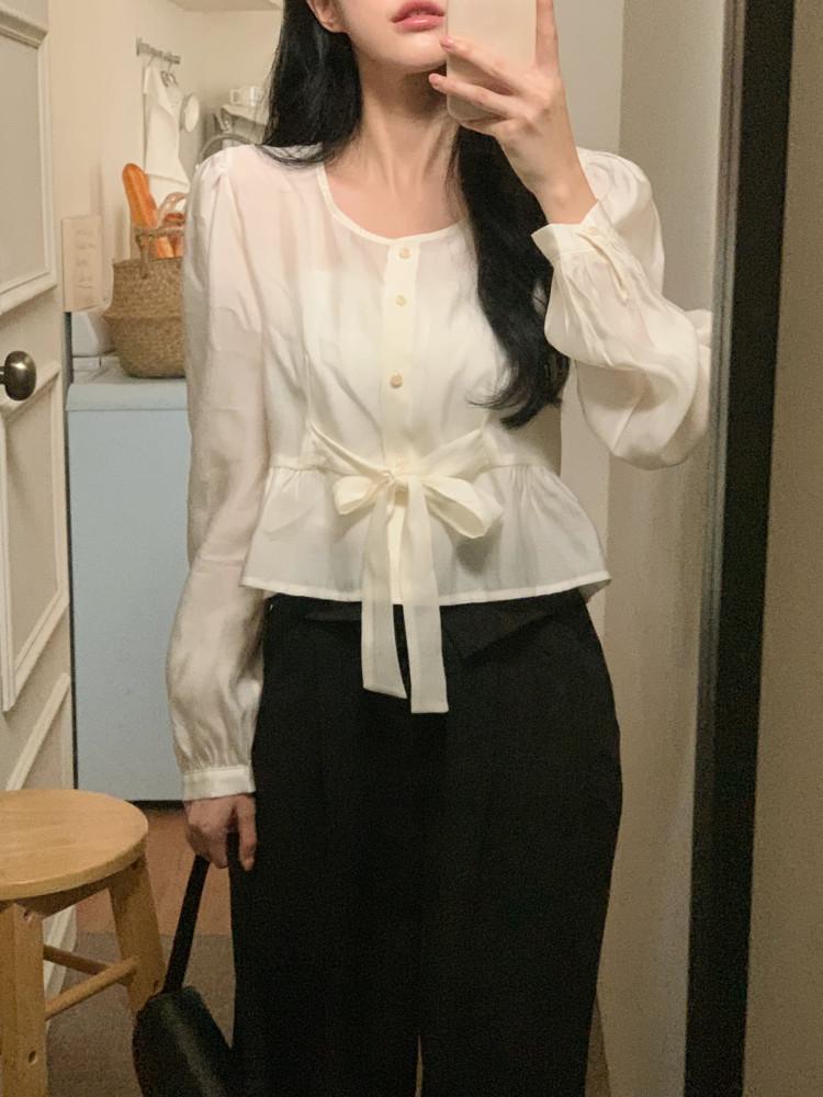 마이 리본 블라우스(당일출고)