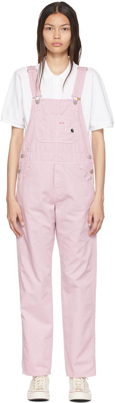 Carhartt Work In Progress Pink Cotton Overalls