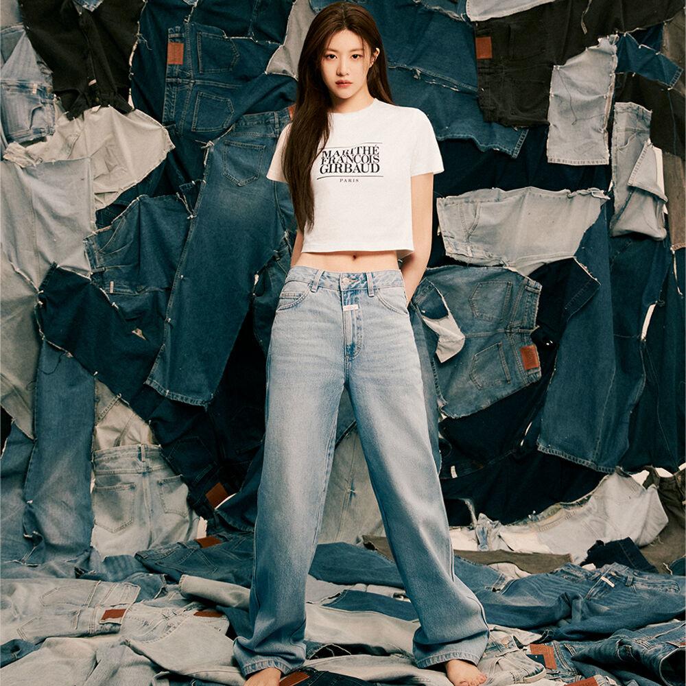 [김나영, 예리 착용] W HIGH STRAIGHT DENIM PANTS light blue