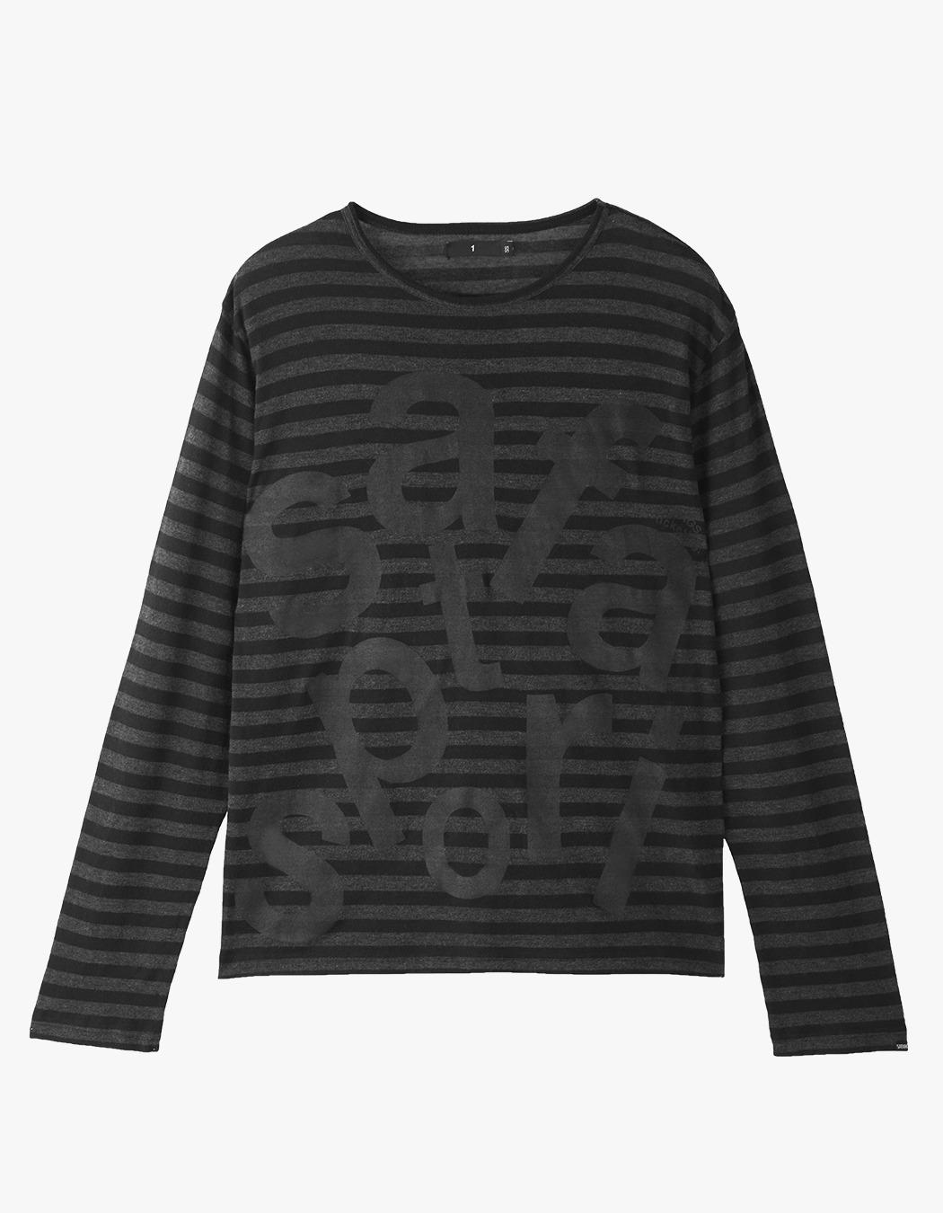 Ticketing Stripe Boder Tee - Black