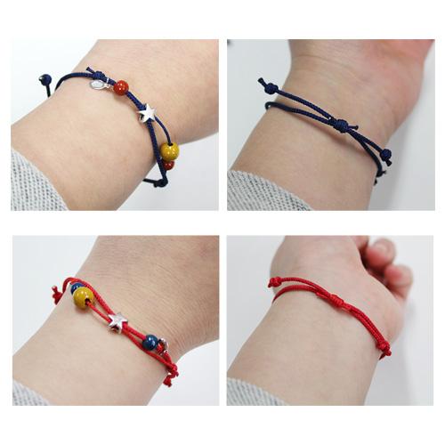 고급 천연옻칠 장식 소원 별 끈매듭 팔찌 (택1)