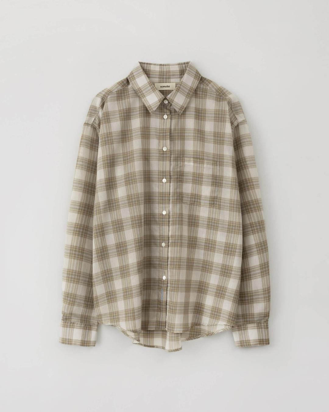 Dally 달리 체크 셔츠 - sheer beige