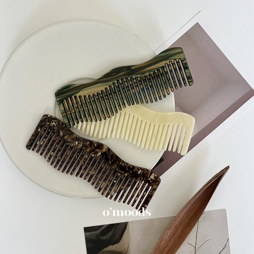 리미티드 웨이브 무드 헤어 빗 셀룰로오스 프랑스 마블 물결 빈티지 휴대용 빗 브러쉬