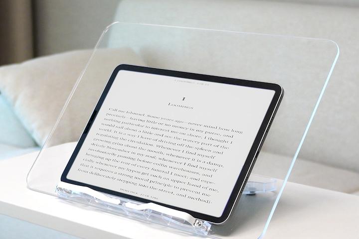 각도조절 접이식 투명 독서대 아크릴 휴대용 책받침대 북스탠드 SOPURE1