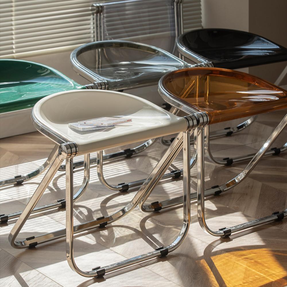 미드센츄리스툴 접이식 디자인스툴 고스트체어 화장대 인테리어 의자 톤체어 7color