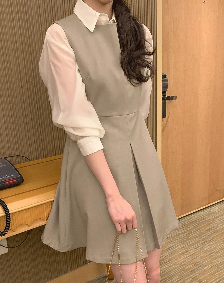 (릴스 문의 폭주!) 에밍 라운드 미디 원피스 2color!