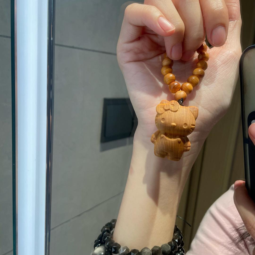 쏠띵즈 나무 우드 키티 키링