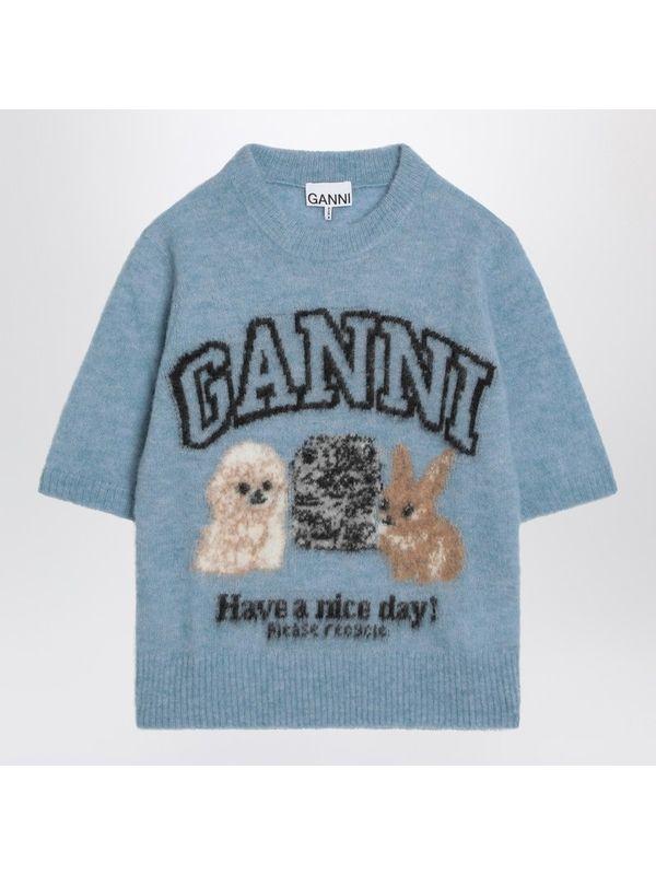 가니 스카이블루 니트